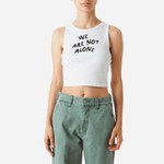 We Are Not Alone Rib Tank - White