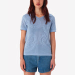 Briana Open Knit Shirt - Hydrangea