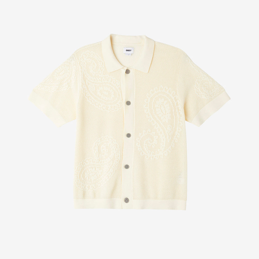 Tear Drop Open Knit Shirt - Unbleached