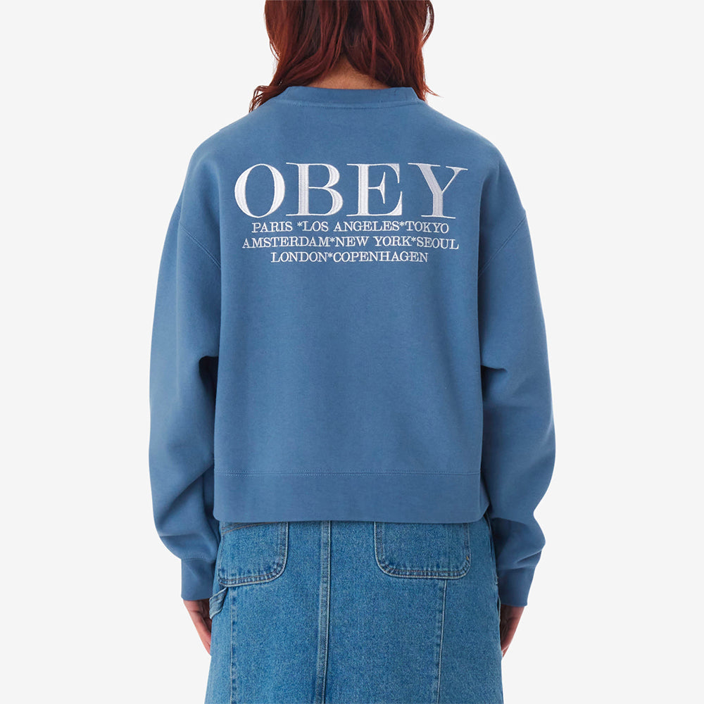 Obey Cities Crewneck - Coronet Blue