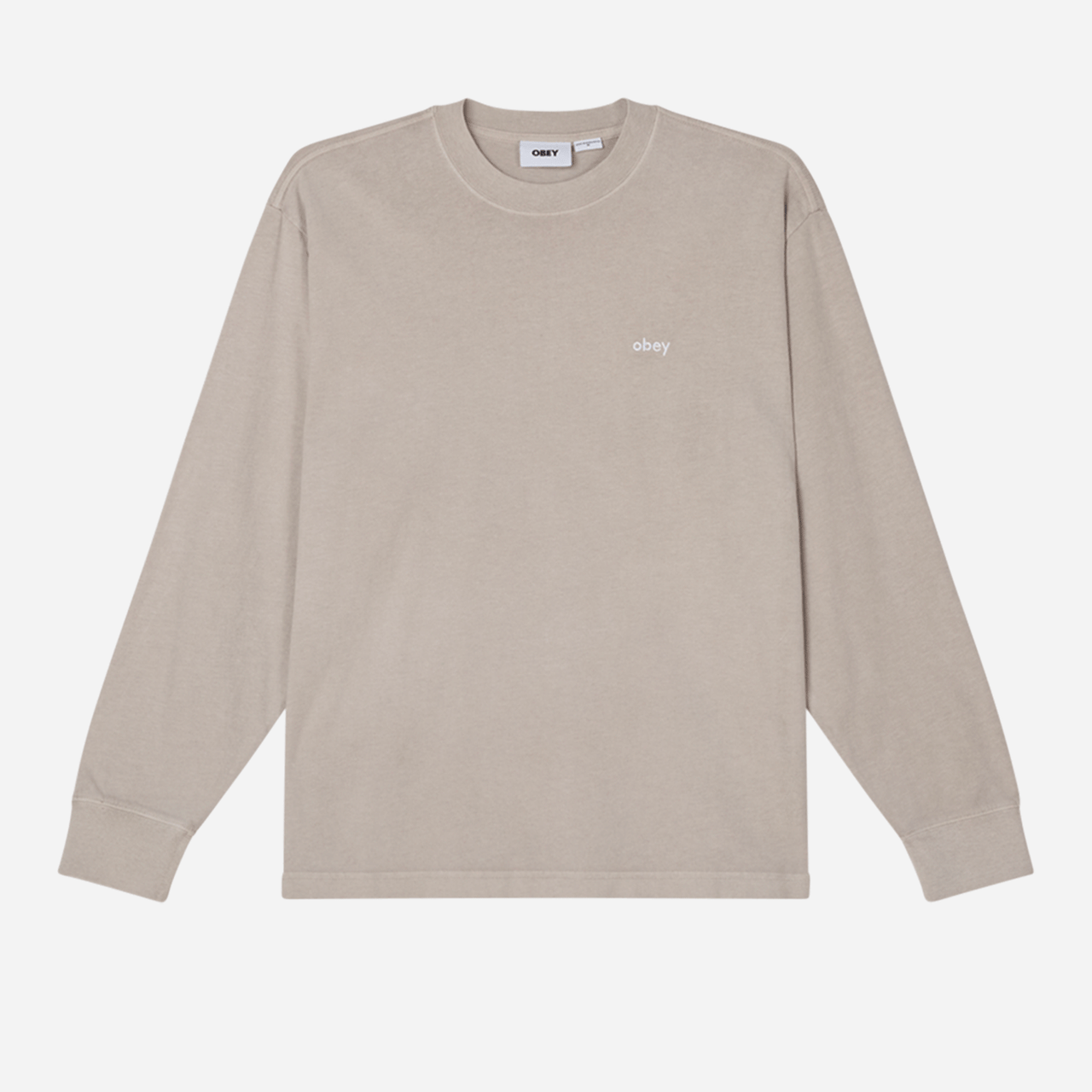 Obey Lowercase Pigment Tee Long Sleeve - Silver Grey