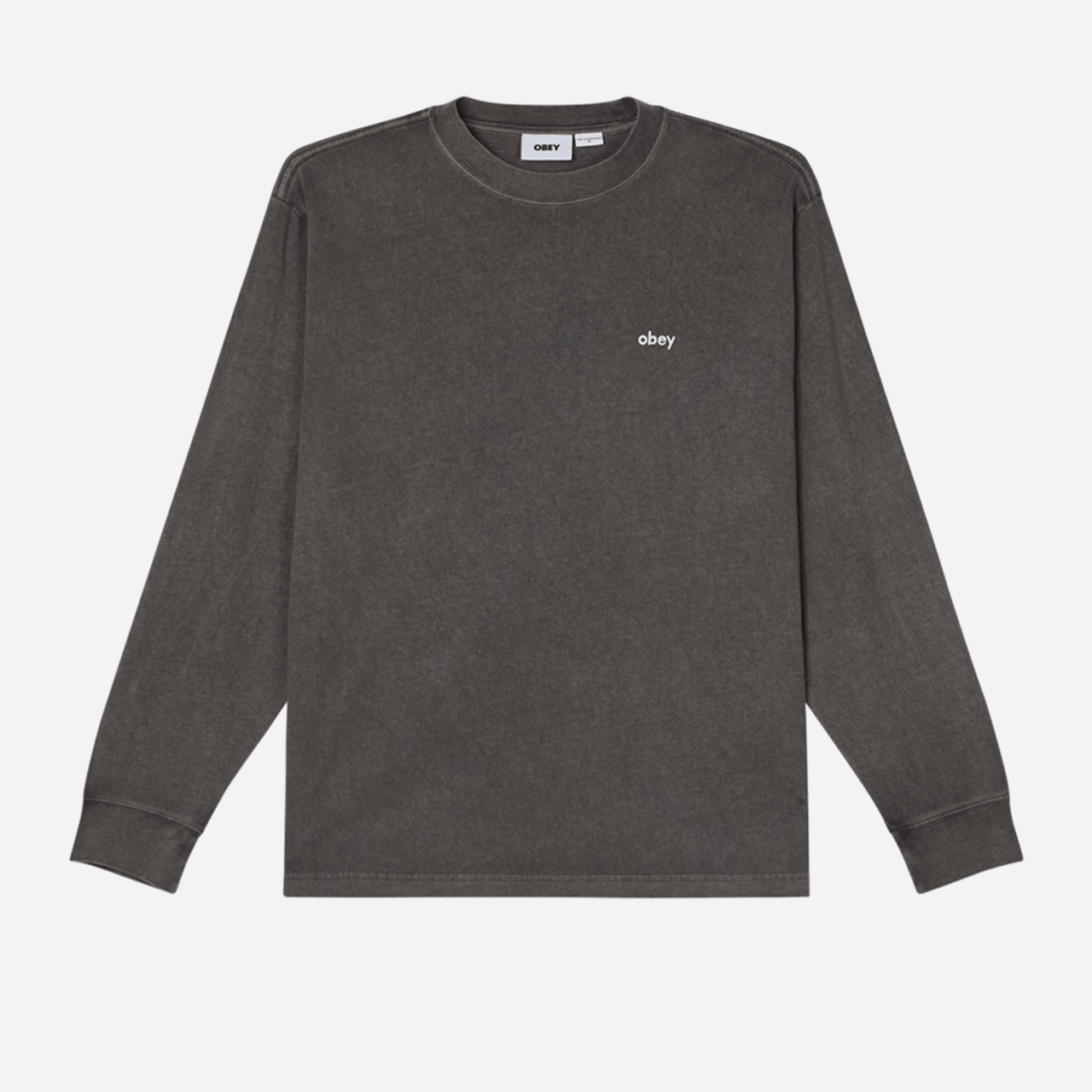 Obey Lowercase Pigment Tee Long Sleeve - Digital Black
