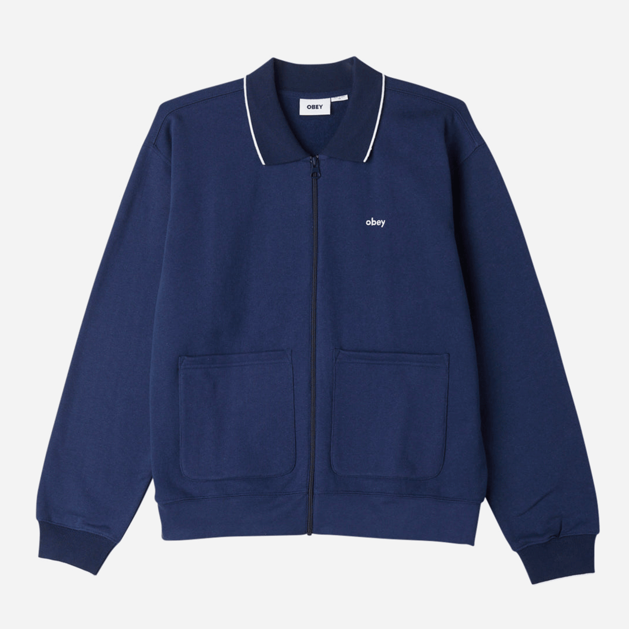 Fontana Zip Front Polo - Academy Navy