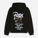 Patta Bark Boxy Hooded Sweater - Black