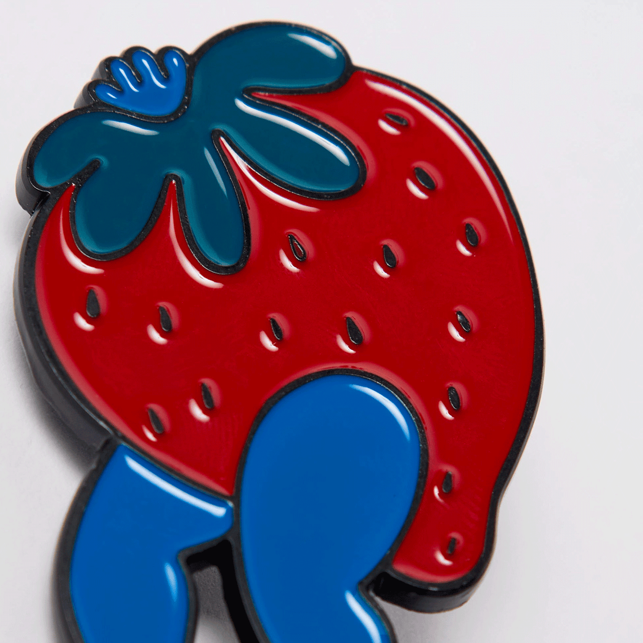 By Parra Stupid Strawberry Enamel Pin ­- Red