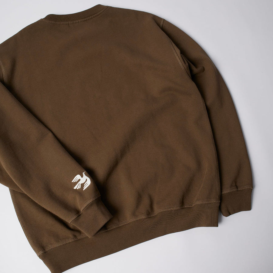 By Parra Weird Trad Logo Crew Neck Sweatshirt - Brown secondary