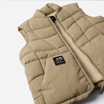 Waved Alien Puffer Vest - Tan