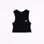 Patta Femme Cropped Waffle Tank Top - Black