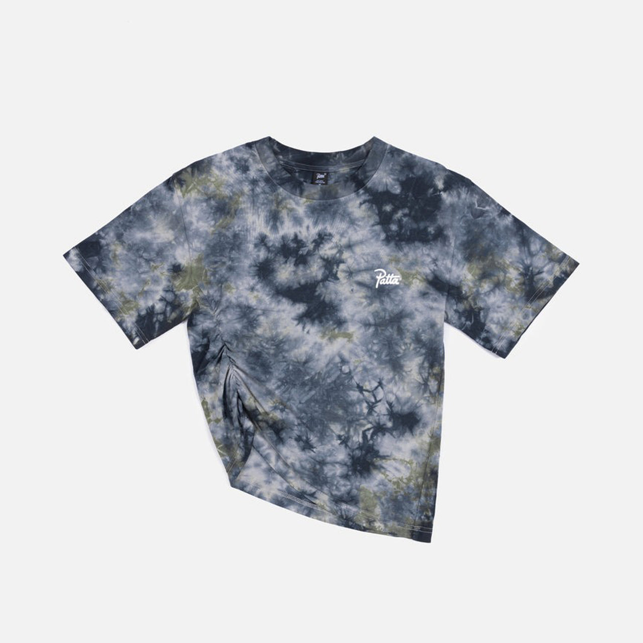 Patta Femme Tie Dye Cropped Ruched T-Shirt - Quarry