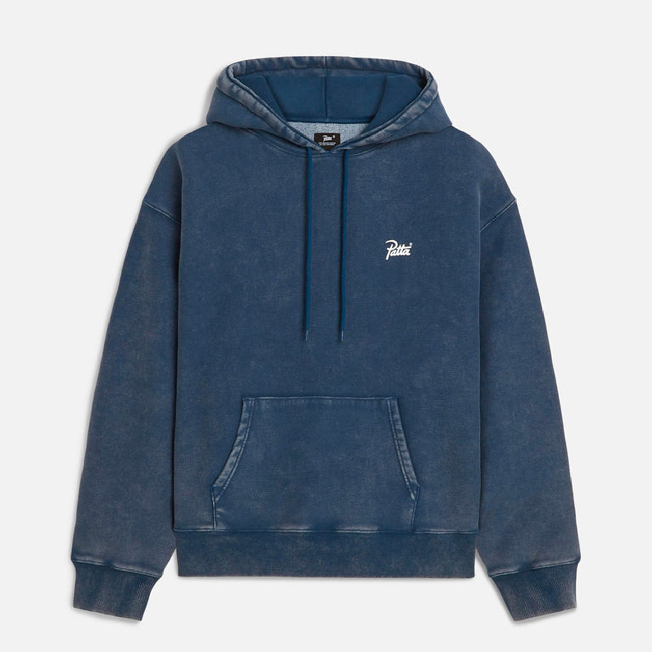 Patta Classic Acid Washed Hooded Sweater - Estate Blue