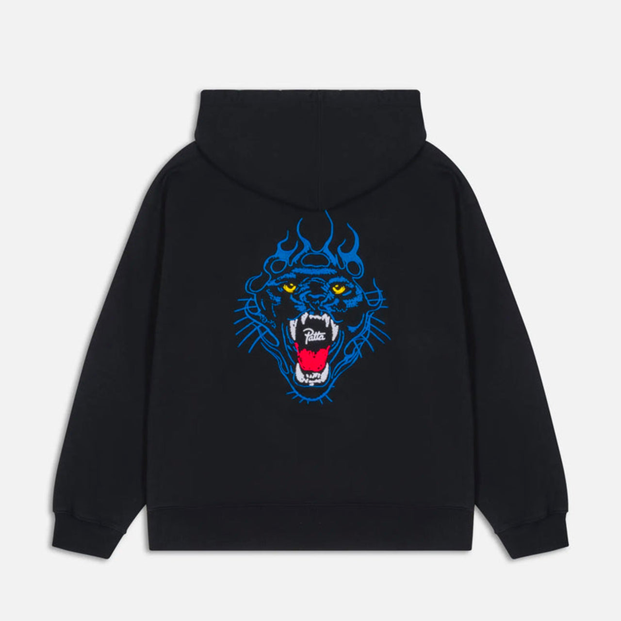 Patta Embroidered Fire Panther Hooded Sweater - Black