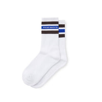 Fat Strap Socks - White Brown Blue