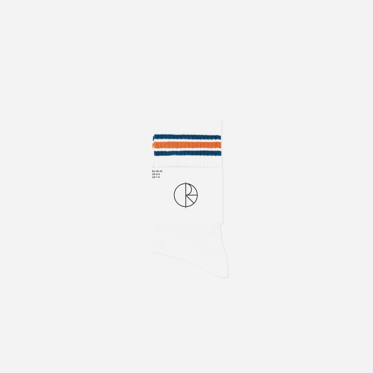 Rib Socks - Stripe (White / Blue / Orange)