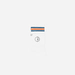 Rib Socks - Stripe (White / Blue / Orange)