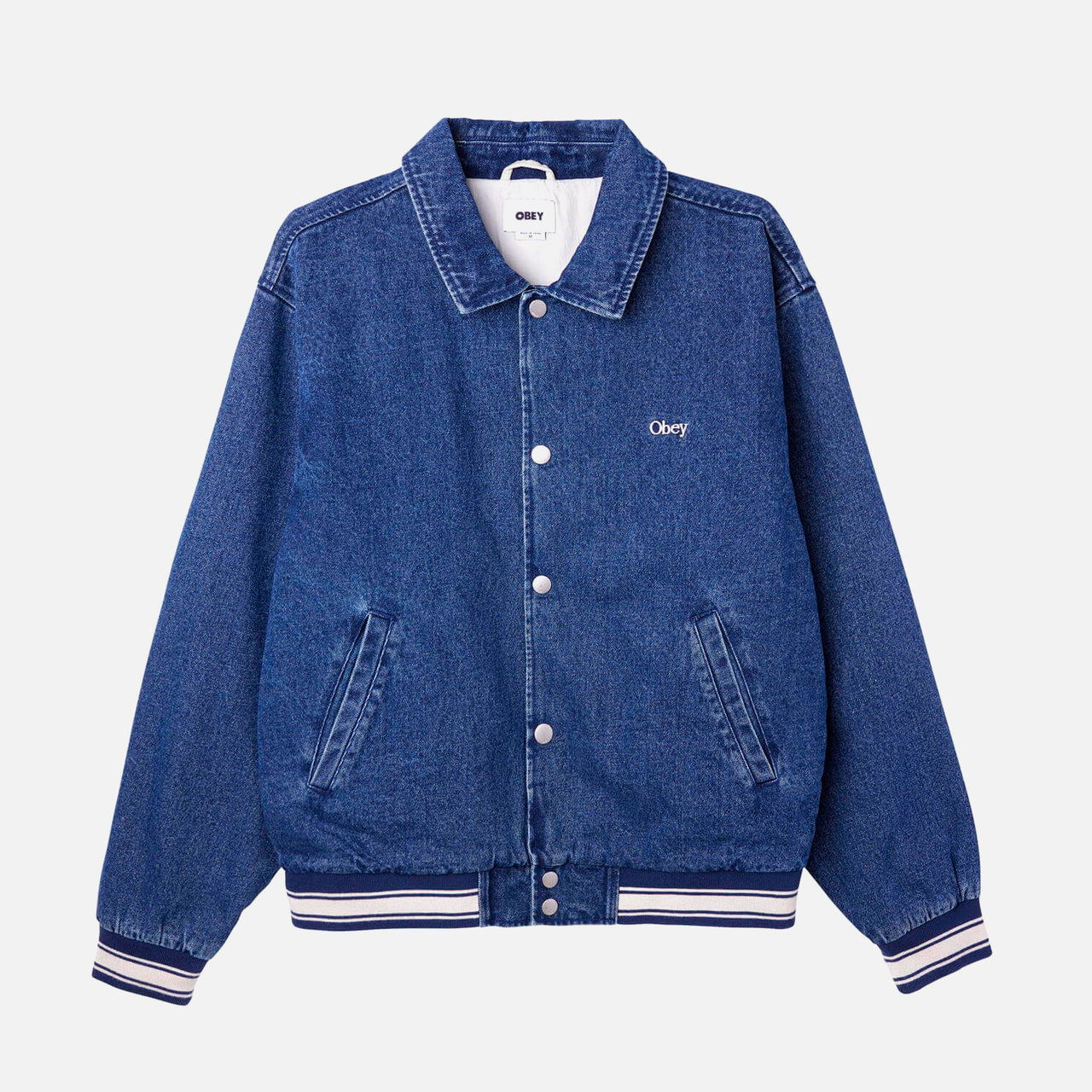 Obey Rose Blouson Jacket - Stone Wash Indigo