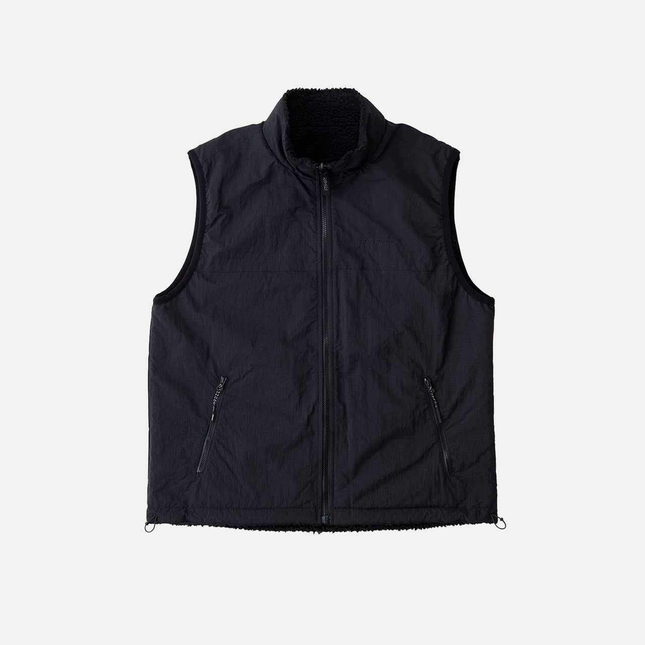 Gramicci Reversible Sherpa Vest - Charcoal / Black