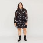 Happy Sad Mesh Smock Mini Dress