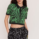 Lazy Tiger Knitted Polo Top
