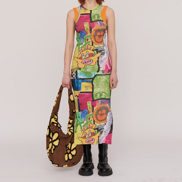 Lazy Collage Vest Dress