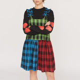 Colour Block Bow Mini Dress