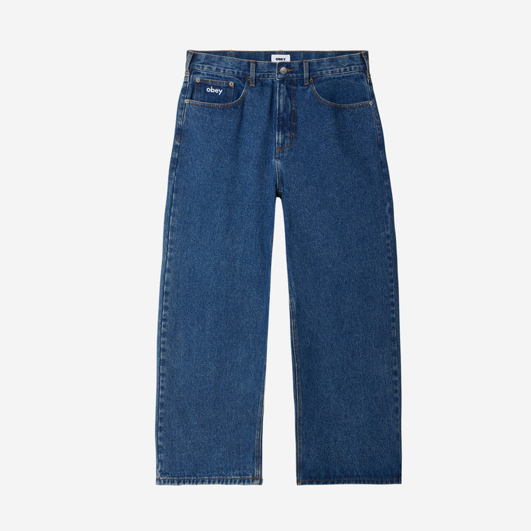 Obey Bigwig Baggy Denim - Stonewash Indigo