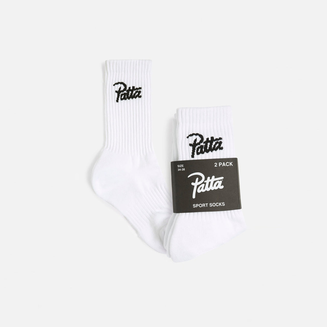 Patta Script Logo Sport Socks (2-Pack) - White