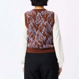 Flame Sweater Vest - Sepia Multi