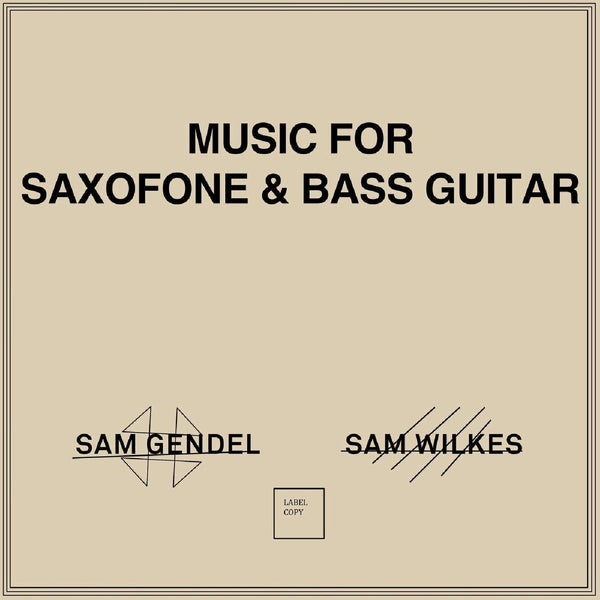 Sam Gendel & Sam Wilkes - Music for Saxofone & Bass Guitar: More Songs