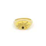Anillo Murmur Cat Running Oval Signet 925 Sterling Silver