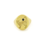Anillo Murmur Cat Standing Oval 925 Sterling Silver