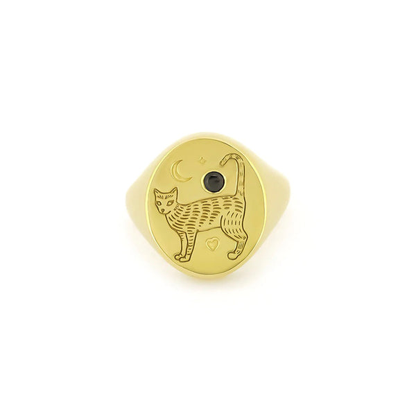 Anillo Murmur Cat Standing Oval 925 Sterling Silver