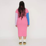 Colour Block Knit Tube Dress