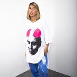Polera Incómoda Blanca Fucsia Temet