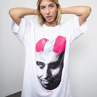 Polera Incómoda Blanca Fucsia Temet